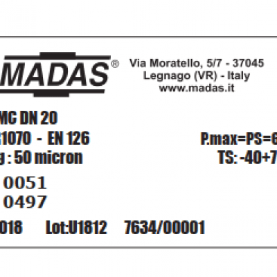 LỌC GAS MADAS FMC